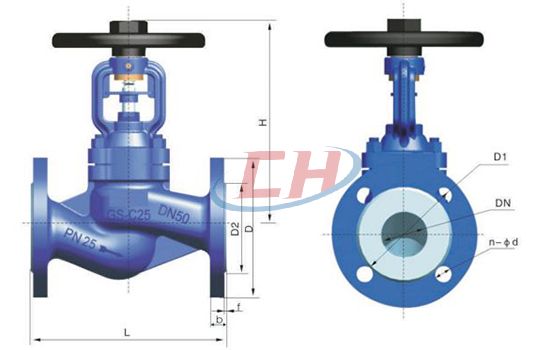 德標波紋管截止閥結(jié)構(gòu)圖
