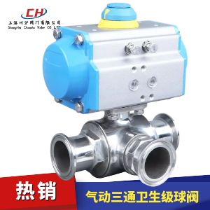 氣動(dòng)三通衛(wèi)生級球閥圖片